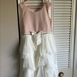 Elegant Pink and White Kids Dress